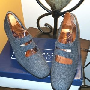 Karen Scott Carlyle II Grey Flannel Double Mary Janes Velcro Straps Sz 9.5M